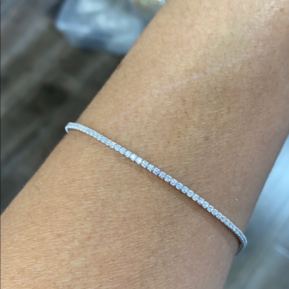 2.5mmSterling Silver Tennis Anklet Bracelet 9” 10” - Picture 10 of 11